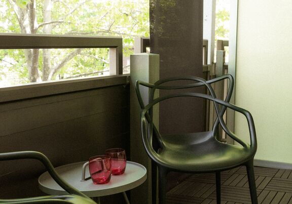 Balcony in the room at Hotel Capricorno Vienna