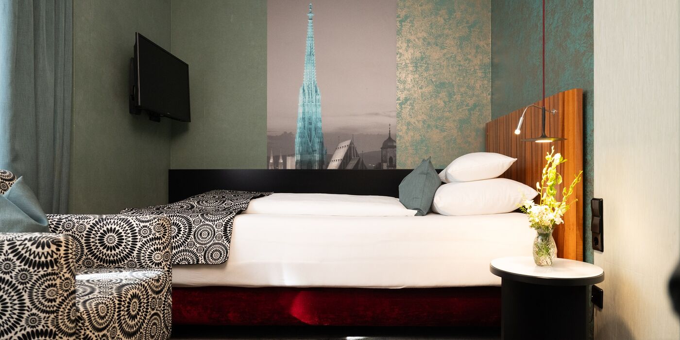 Einzelzimmer im Hotel Capricorno Wien